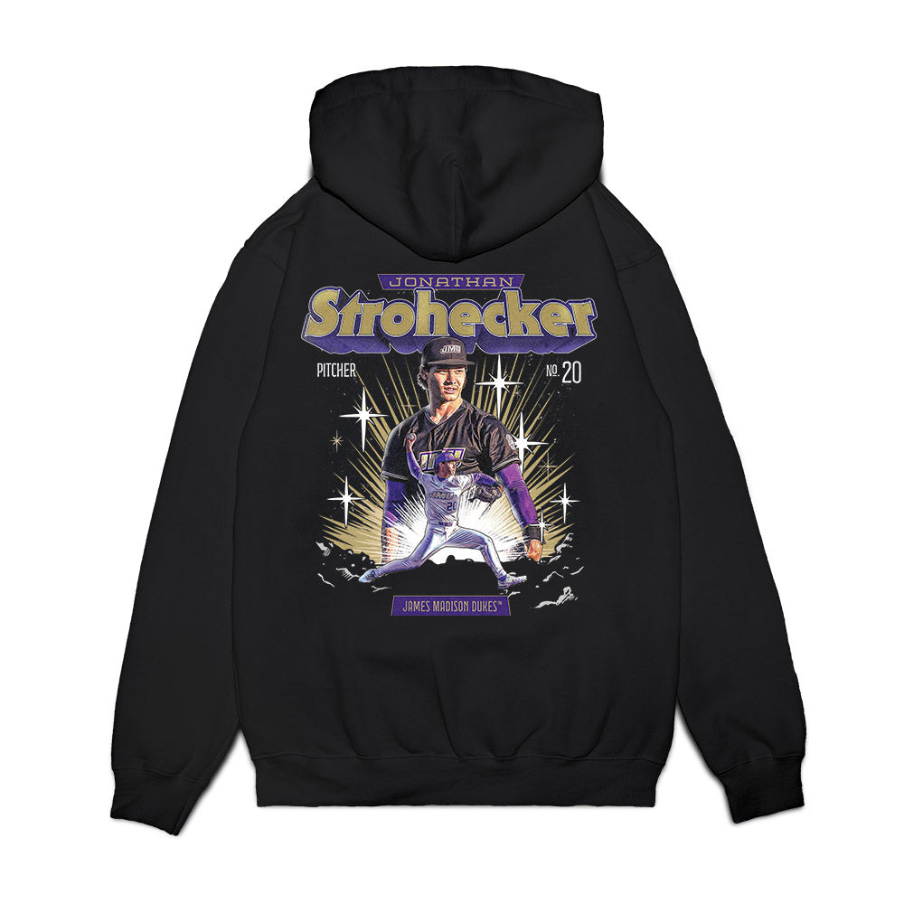 JMU - NCAA Baseball : Jonathan Strohecker - Collage Premium Hooded Sweatshirt-1