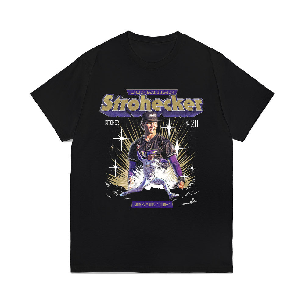 JMU - NCAA Baseball : Jonathan Strohecker - Collage Comfort Colors T-Shirt-0