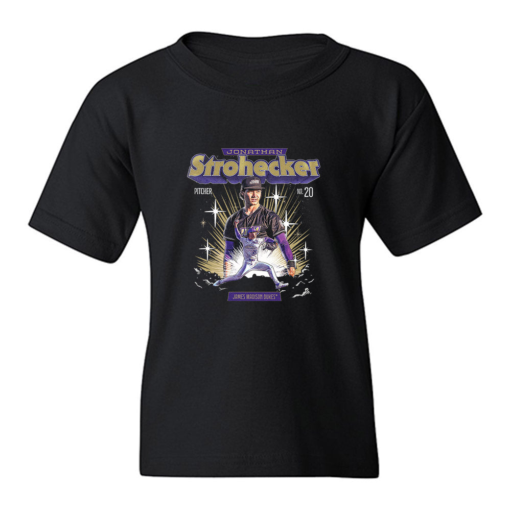 JMU - NCAA Baseball : Jonathan Strohecker - Collage Youth T-Shirt-0