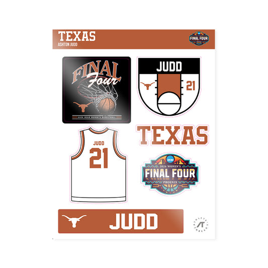 Texas - NCAA Women's Basketball : Ashton Judd - Final Four NCAA® March Madness® 2026 Sticker Sheet-0