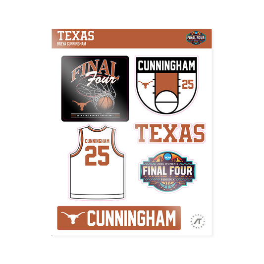 Texas - NCAA Women's Basketball : Breya Cunningham - Final Four NCAA® March Madness® 2026 Sticker Sheet-0
