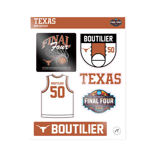 Texas - NCAA Women's Basketball : Abbie Boutilier - Final Four NCAA® March Madness® 2026 Sticker Sheet-0