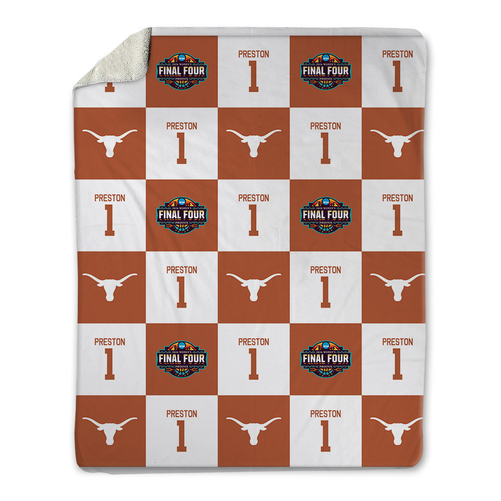 Texas - NCAA Women's Basketball : Bryanna Preston - Final Four NCAA® March Madness® 2026 Blanket-0