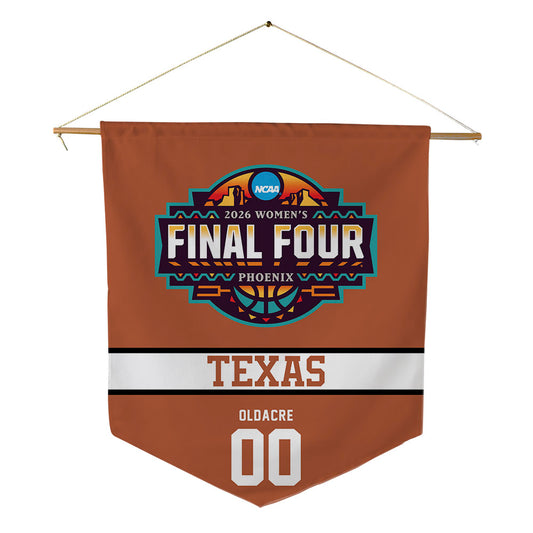 Texas - NCAA Women's Basketball : Kyla Oldacre - Final Four NCAA® March Madness® 2026 Pennant - 18" x 21"-0