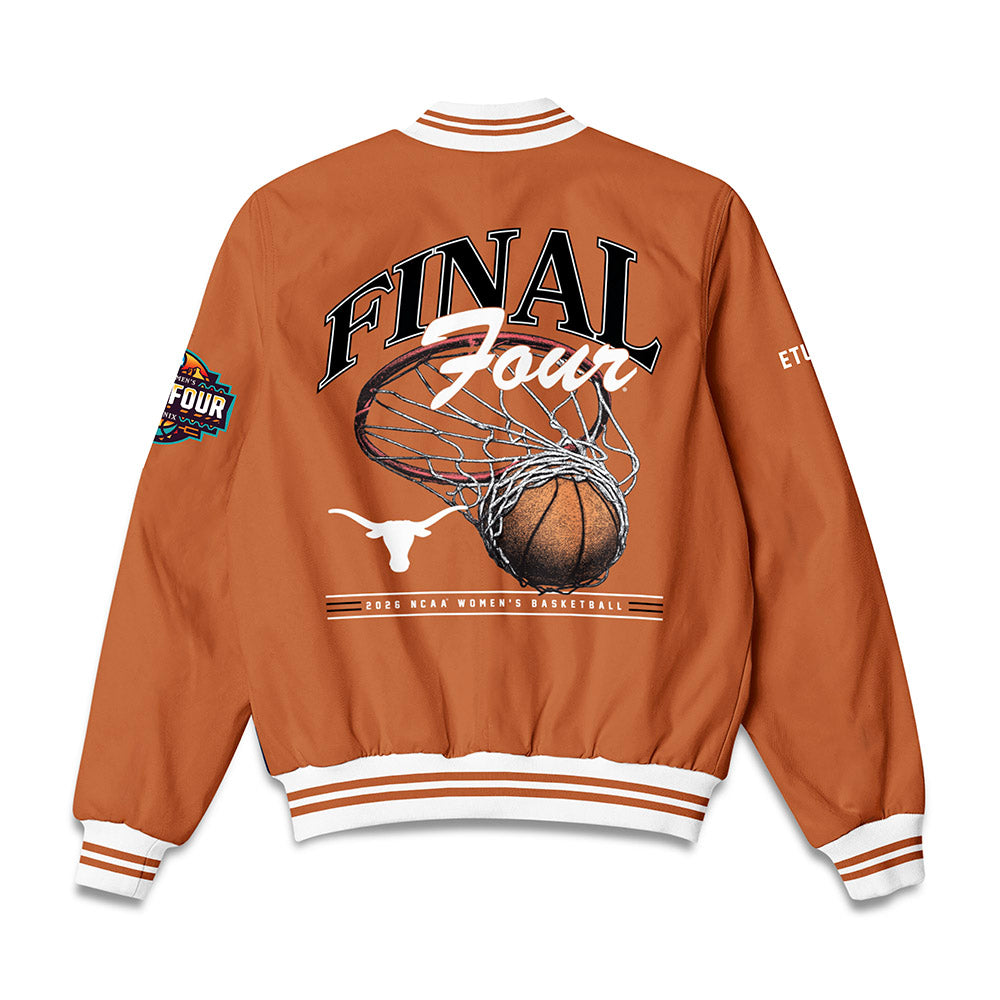 Texas - NCAA Women's Basketball : Isi Etute - Final Four NCAA® March Madness® 2026 Bomber Jacket-1