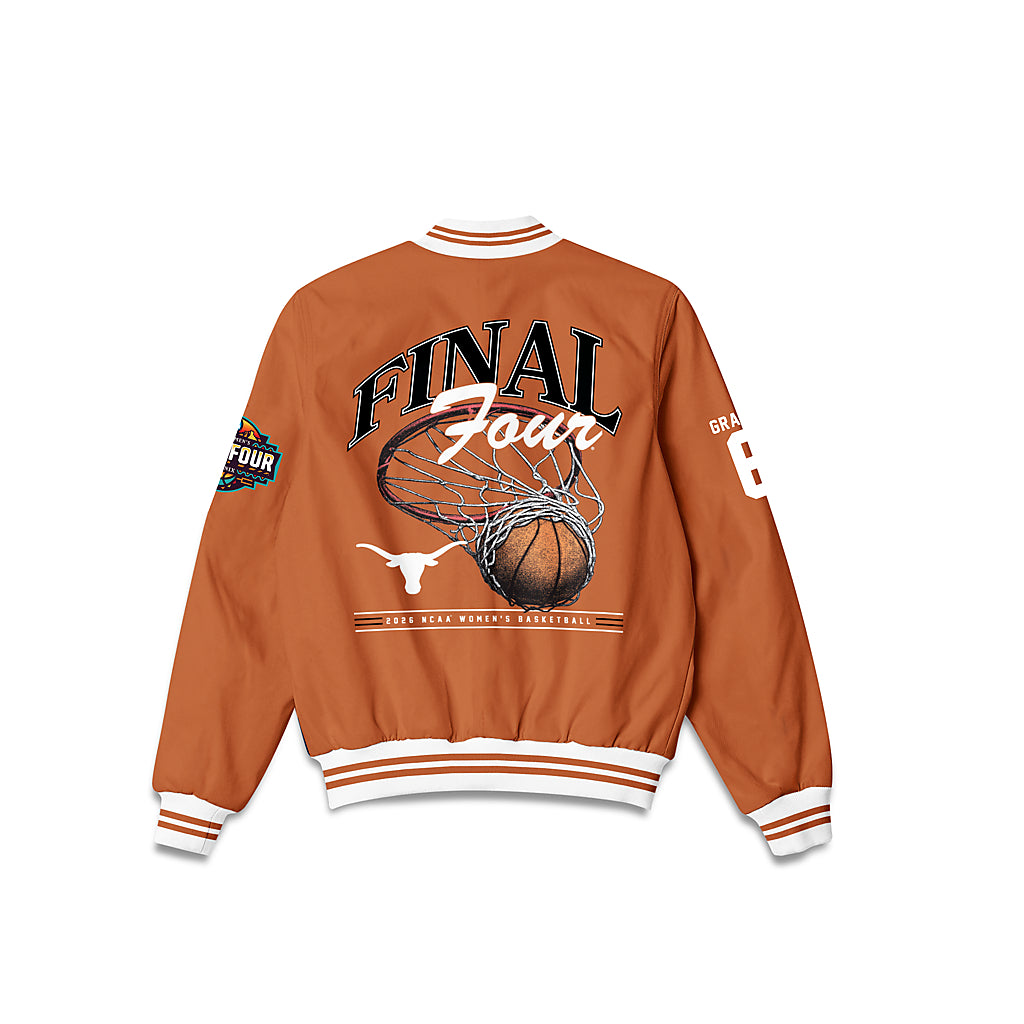 Texas - NCAA Women's Basketball : Sarah Graves - Final Four NCAA® March Madness® 2026 Bomber Jacket-1