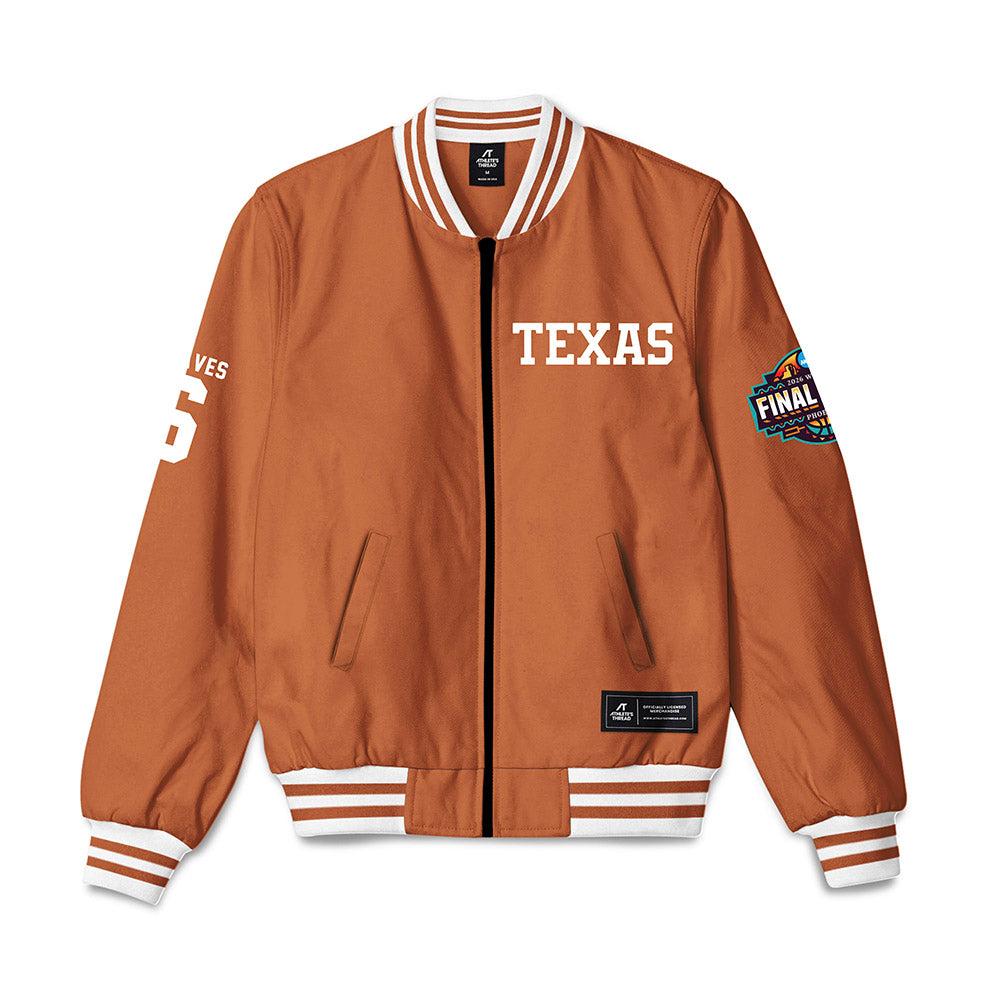 Texas - NCAA Women's Basketball : Sarah Graves - Final Four NCAA® March Madness® 2026 Bomber Jacket-0