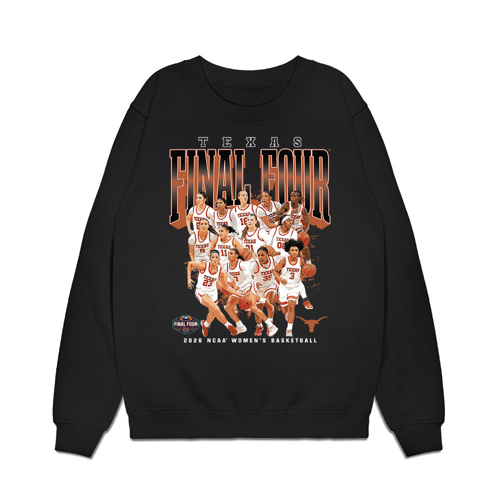 Texas - NCAA Womens Basketball - Final Four® Roster NCAA® March Madness® 2026 Premium Crewneck Sweatshirt-0