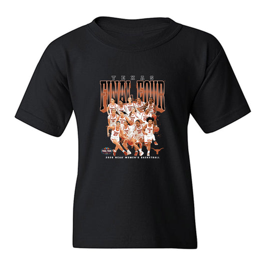Texas - NCAA Womens Basketball - Final Four® Roster NCAA® March Madness® 2026 Youth T-Shirt-0