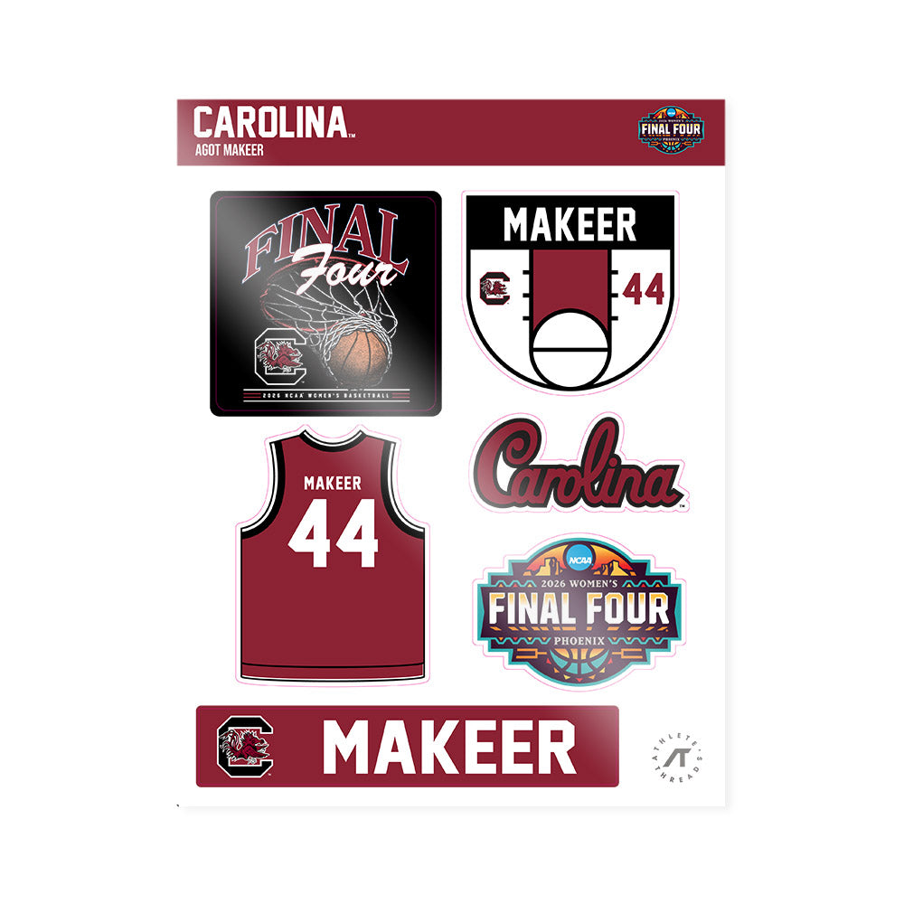 South Carolina - NCAA Women's Basketball : Agot Makeer - Final Four NCAA® March Madness® 2026 Sticker Sheet-0