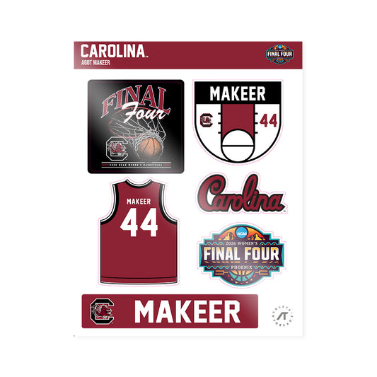 South Carolina - NCAA Women's Basketball : Agot Makeer - Final Four NCAA® March Madness® 2026 Sticker Sheet-0