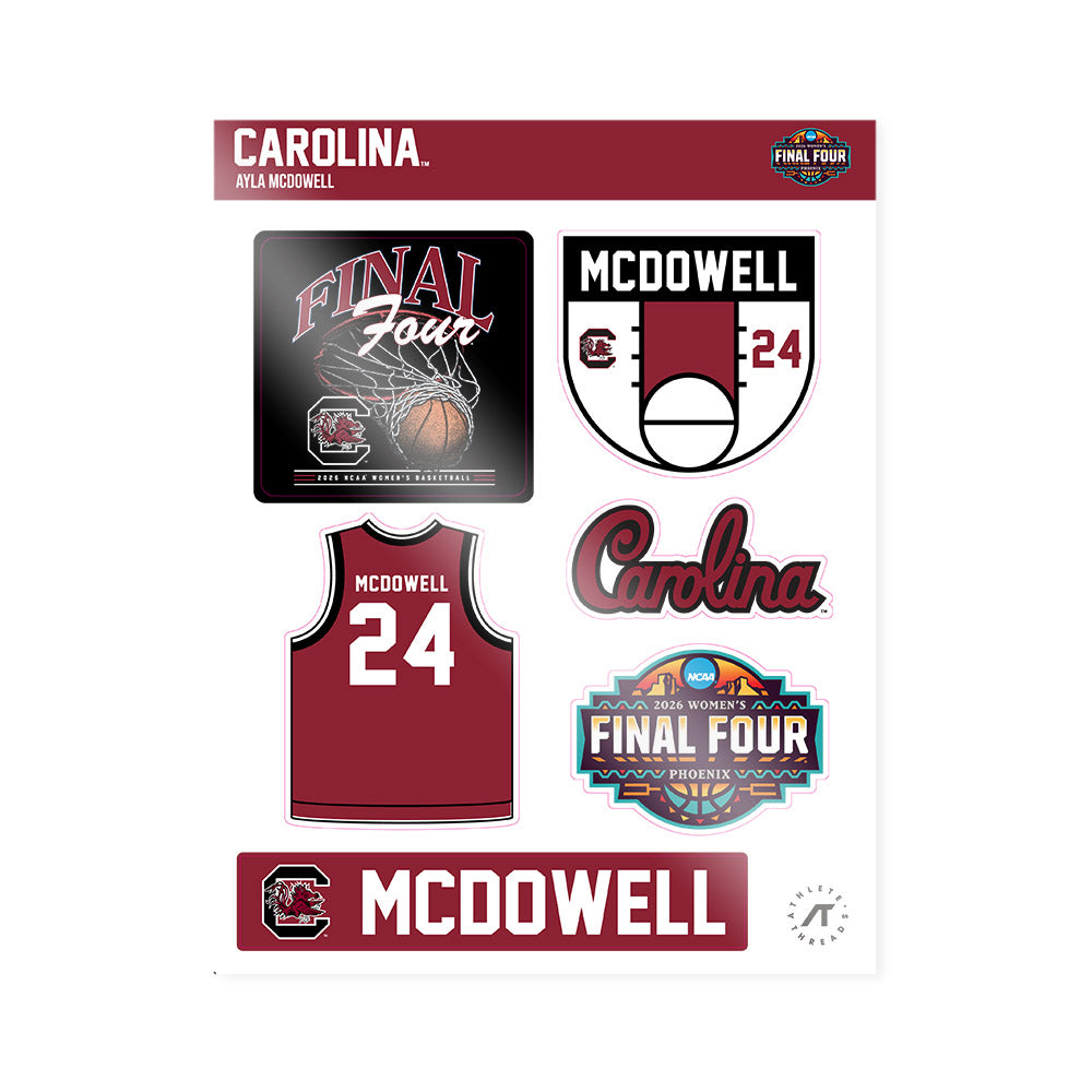 South Carolina - NCAA Women's Basketball : Ayla McDowell - Final Four NCAA® March Madness® 2026 Sticker Sheet-0