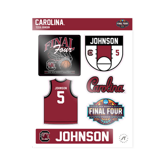 South Carolina - NCAA Women's Basketball : Tessa Johnson - Final Four NCAA® March Madness® 2026 Sticker Sheet-0