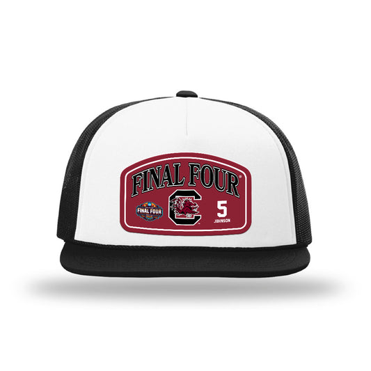 South Carolina - NCAA Women's Basketball : Tessa Johnson - Final Four NCAA® March Madness® 2026 Leather Patch Foamie Trucker Cap-0