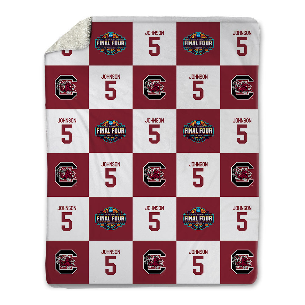South Carolina - NCAA Women's Basketball : Tessa Johnson - Final Four NCAA® March Madness® 2026 Blanket-0