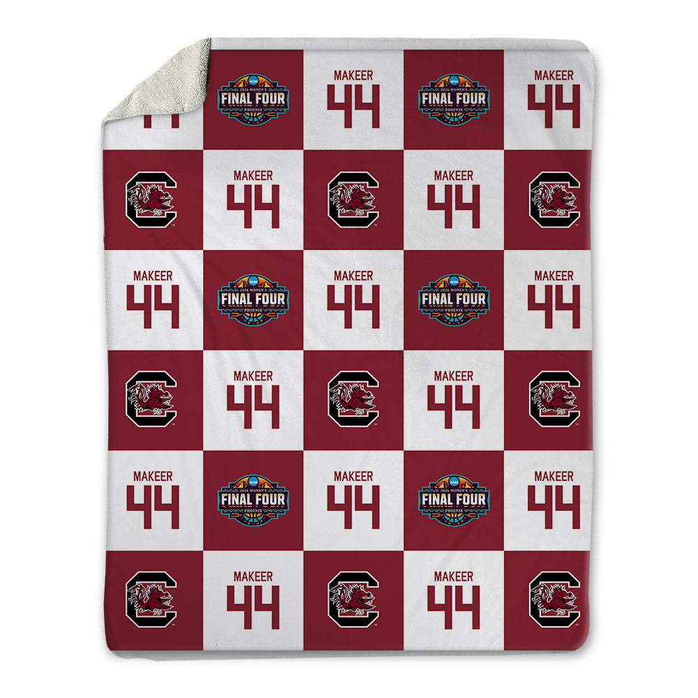 South Carolina - NCAA Women's Basketball : Agot Makeer - Final Four NCAA® March Madness® 2026 Blanket-0
