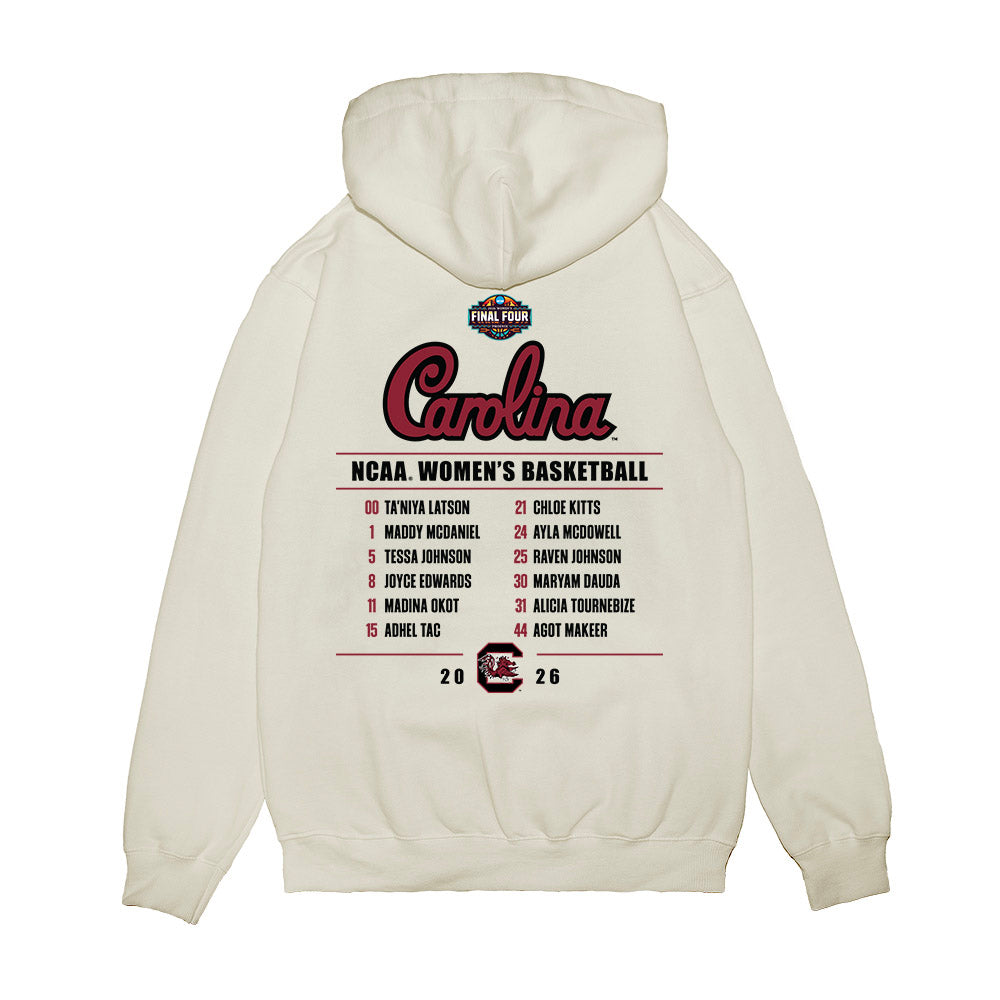 South Carolina - NCAA Women's Basketball : - Final Four NCAA® March Madness® 2026 Roster List Premium Hooded Sweatshirt-1