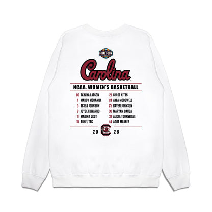 South Carolina - NCAA Women's Basketball : - Final Four NCAA® March Madness® 2026 Roster List Premium Crewneck Sweatshirt-1