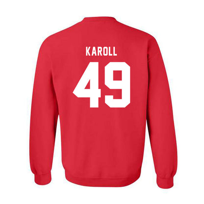Texas Tech - NCAA Football : Will Karoll - Sports Shersey Crewneck Sweatshirt-1