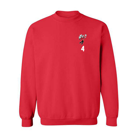 Texas Tech - NCAA Women's Volleyball : Ally Fausett - Shersey Crewneck Sweatshirt-0