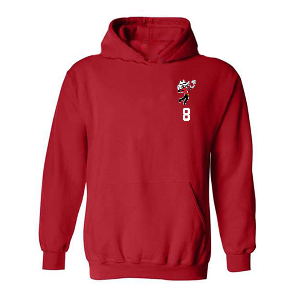 Texas Tech - NCAA Women's Volleyball : Kayla Robertson - Shersey Hooded Sweatshirt-0
