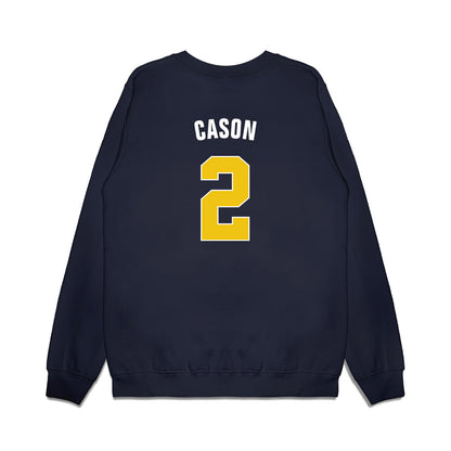 Michigan - NCAA Men's Basketball : Lorenzo Cason - National Champions NCAA® March Madness® 2026 Premium Crewneck Sweatshirt-1