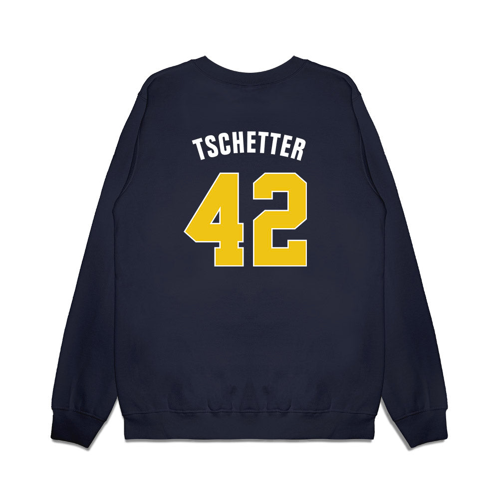 Michigan - NCAA Men's Basketball : Will Tschetter - National Champions NCAA® March Madness® 2026 Premium Crewneck Sweatshirt-1