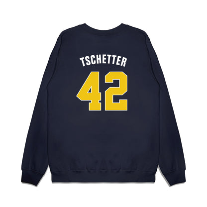 Michigan - NCAA Men's Basketball : Will Tschetter - National Champions NCAA® March Madness® 2026 Premium Crewneck Sweatshirt-1