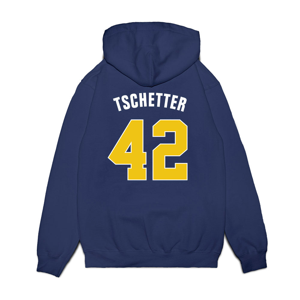 Michigan - NCAA Men's Basketball : Will Tschetter - NCAA® National Champions Fleece Hooded Sweatshirt-1