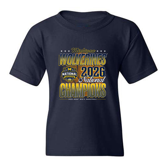 Michigan - NCAA Men's Basketball : Nimari Burnett - NCAA® National Champions Youth T-Shirt-0