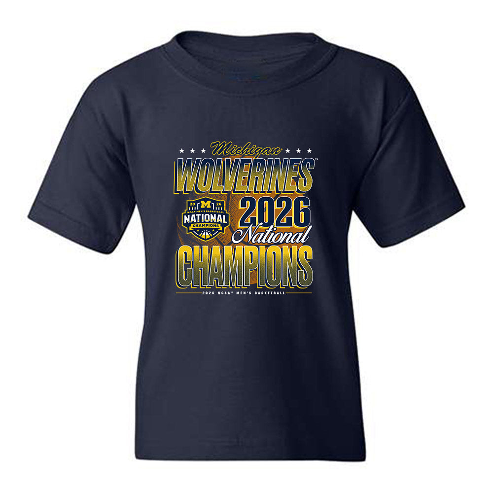 Michigan - NCAA Men's Basketball : Harrison Hochberg - NCAA® National Champions Youth T-Shirt-0