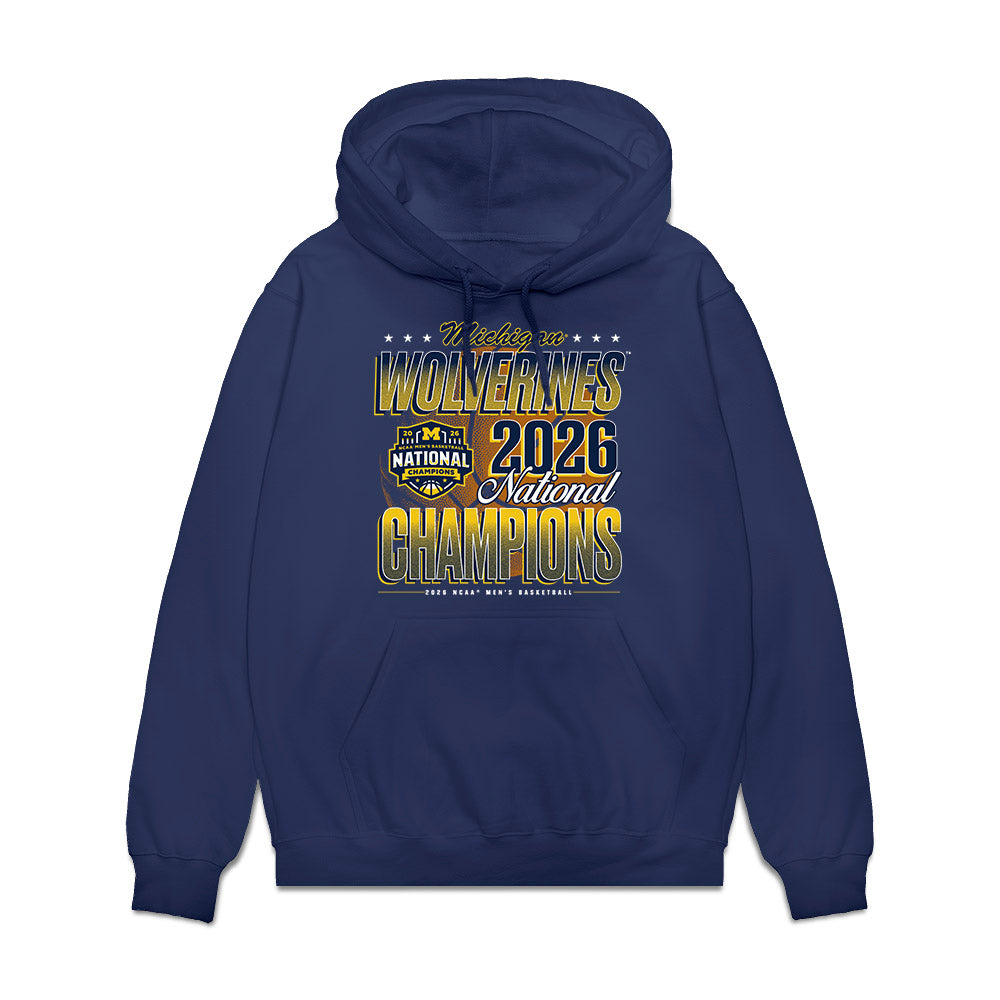 Michigan - NCAA Men's Basketball : Aday Mara - NCAA® National Champions Fleece Hooded Sweatshirt-0