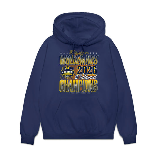 Michigan - NCAA Men's Basketball : Oscar Goodman - NCAA® National Champions Fleece Hooded Sweatshirt-0