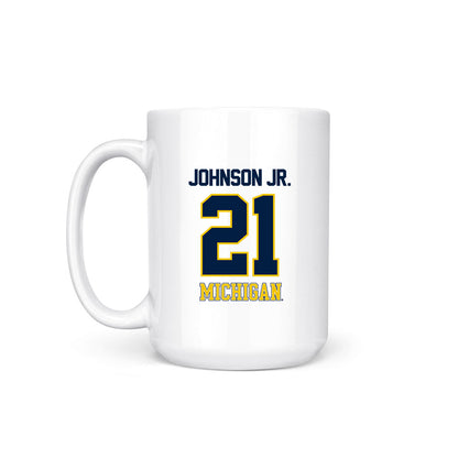 Michigan - NCAA Men's Basketball : Morez Johnson Jr. - National Champions NCAA® March Madness® 2026 Coffee Mug-1