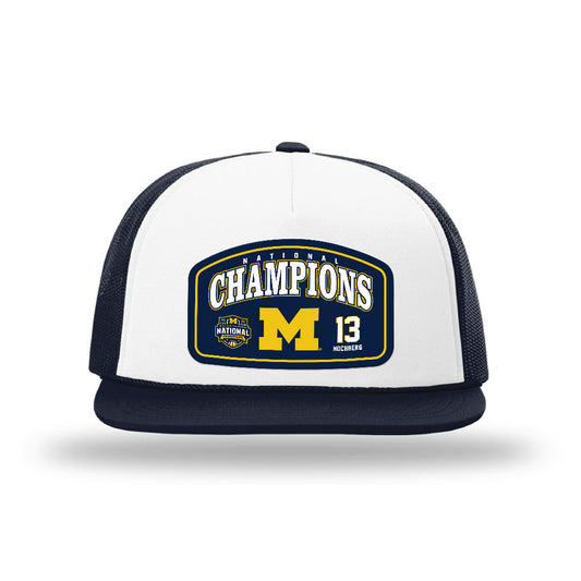 Michigan - NCAA Men's Basketball : Harrison Hochberg - National Champions NCAA® March Madness® 2026 Foamie Trucker Cap-0
