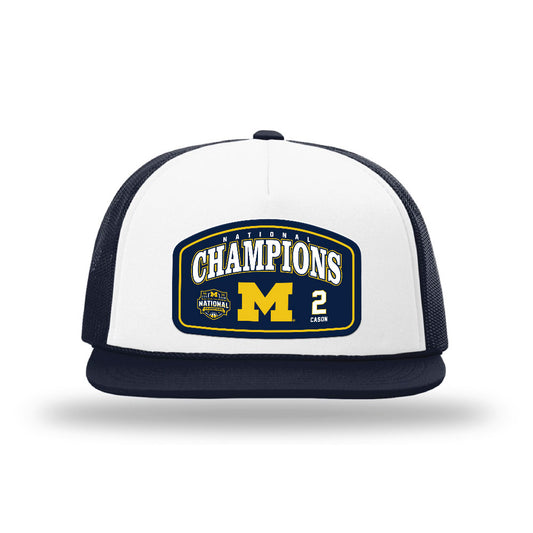 Michigan - NCAA Men's Basketball : Lorenzo Cason - National Champions NCAA® March Madness® 2026 Foamie Trucker Cap-0