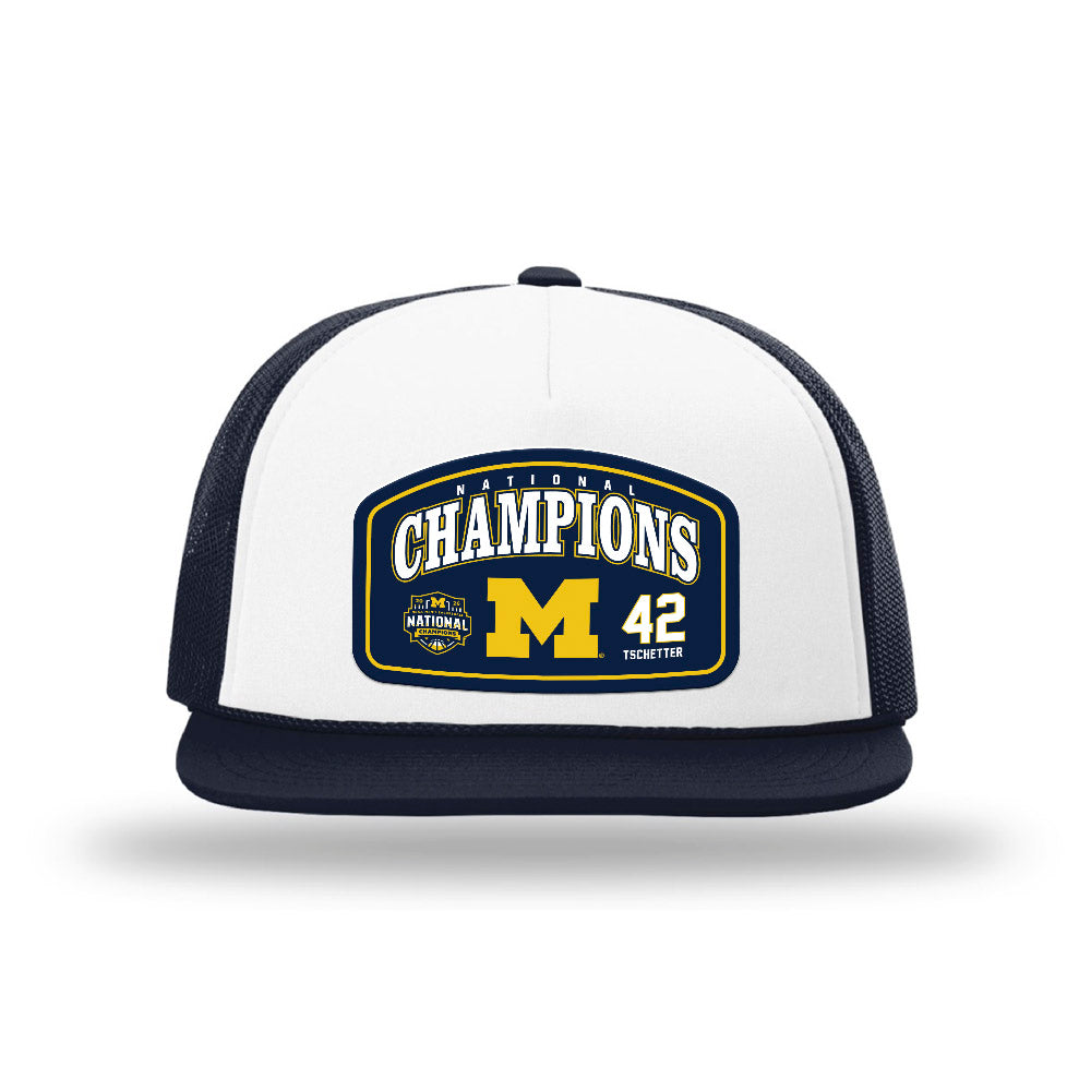 Michigan - NCAA Men's Basketball : Will Tschetter - National Champions NCAA® March Madness® 2026 Foamie Trucker Cap-0