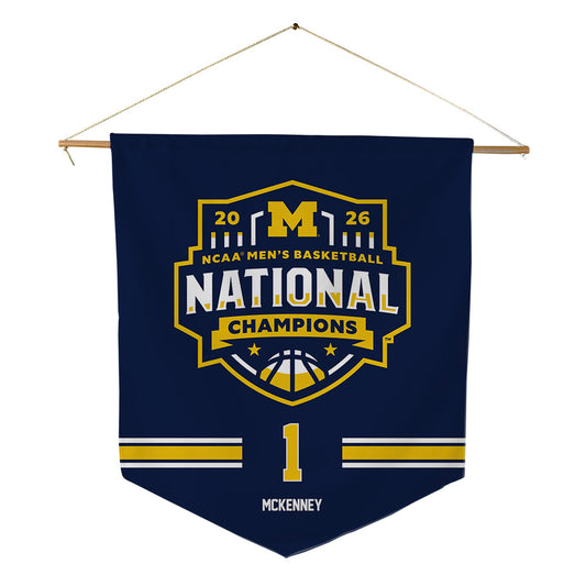 Michigan - NCAA Men's Basketball : Trey McKenney - National Champions NCAA® March Madness® 2026 Pennant - 18" x 21"-0