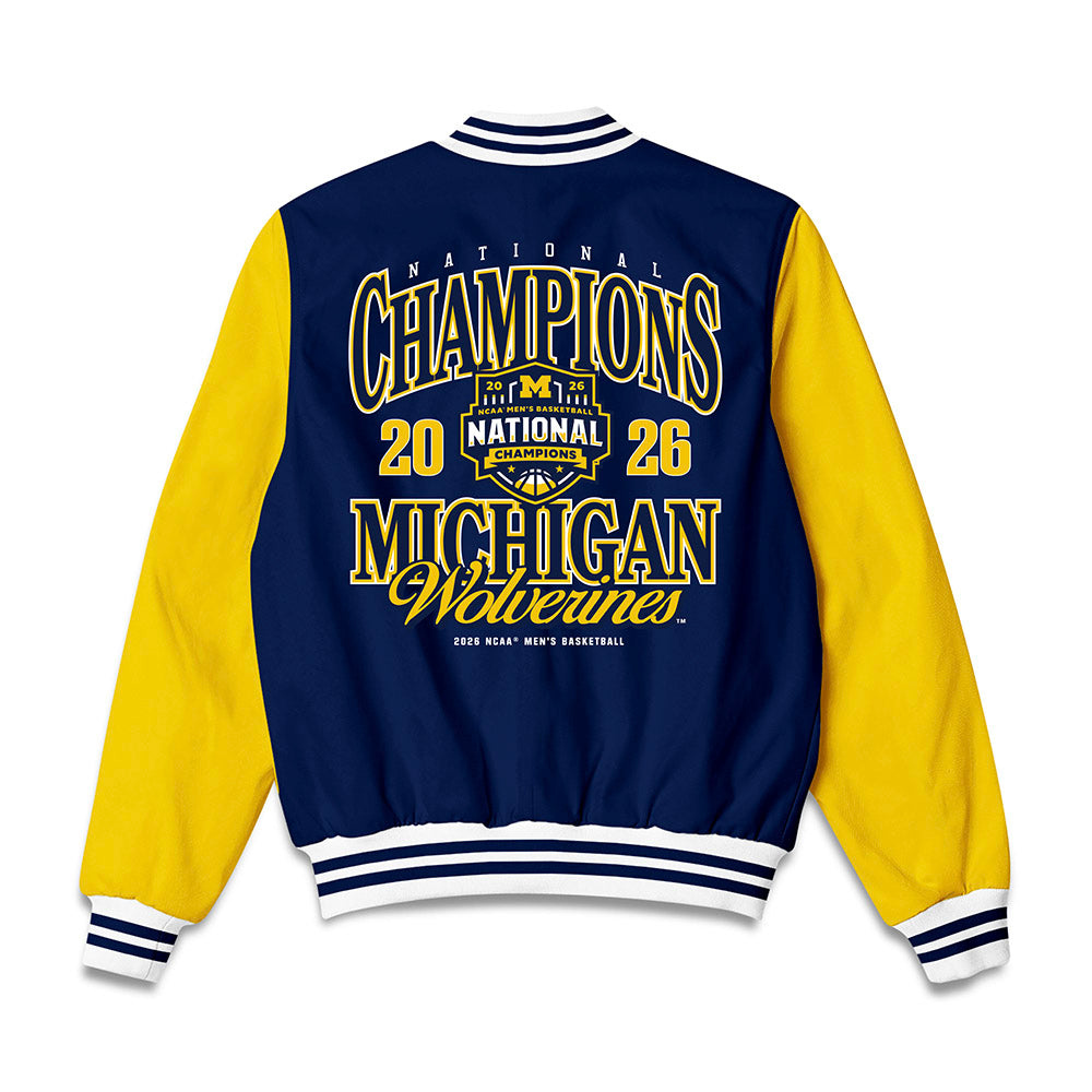 Michigan - NCAA Men's Basketball : Aday Mara - National Champions NCAA® March Madness® 2026 Bomber Jacket-1