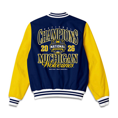 Michigan - NCAA Men's Basketball : Will Tschetter - National Champions NCAA® March Madness® 2026 Bomber Jacket-1