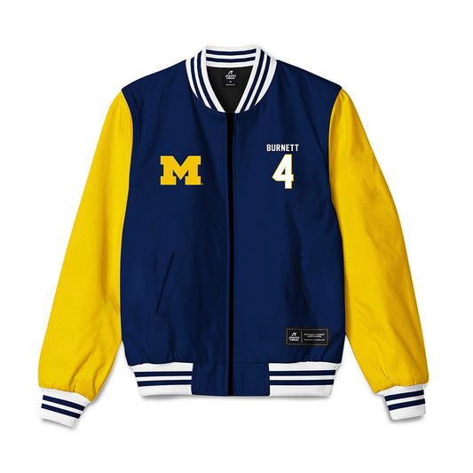 Michigan - NCAA Men's Basketball : Nimari Burnett - National Champions NCAA® March Madness® 2026 Bomber Jacket-0