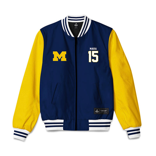 Michigan - NCAA Men's Basketball : Aday Mara - National Champions NCAA® March Madness® 2026 Bomber Jacket-0