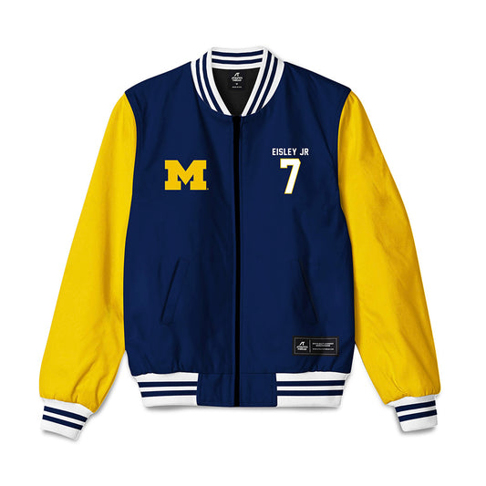 Michigan - NCAA Men's Basketball : Howard Eisley Jr - National Champions NCAA® March Madness® 2026 Bomber Jacket-0