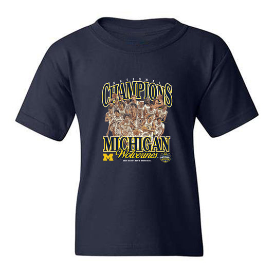 Michigan - NCAA Men's Basketball : National Champions NCAA® March Madness® 2026 Team Collage Youth T-Shirt-0