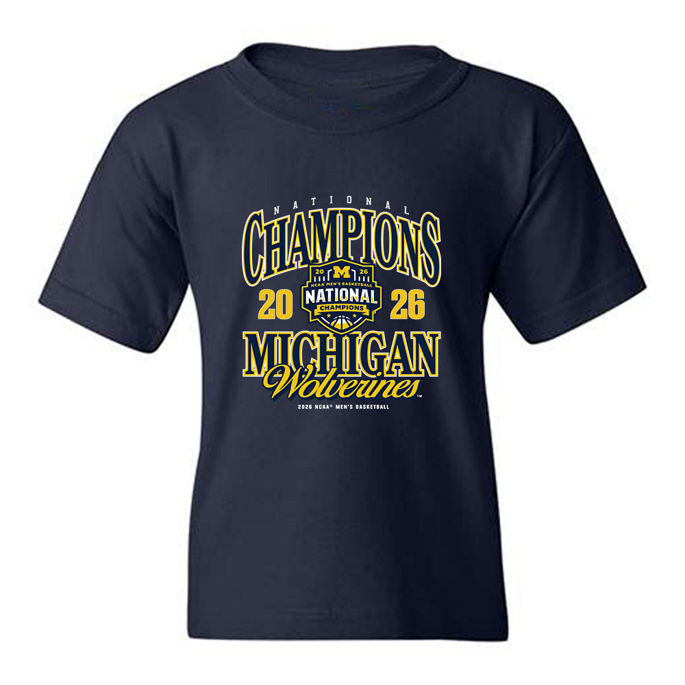 Michigan - NCAA Mens Basketball - National Champions NCAA® March Madness® 2026 Roster List Youth T-Shirt-0