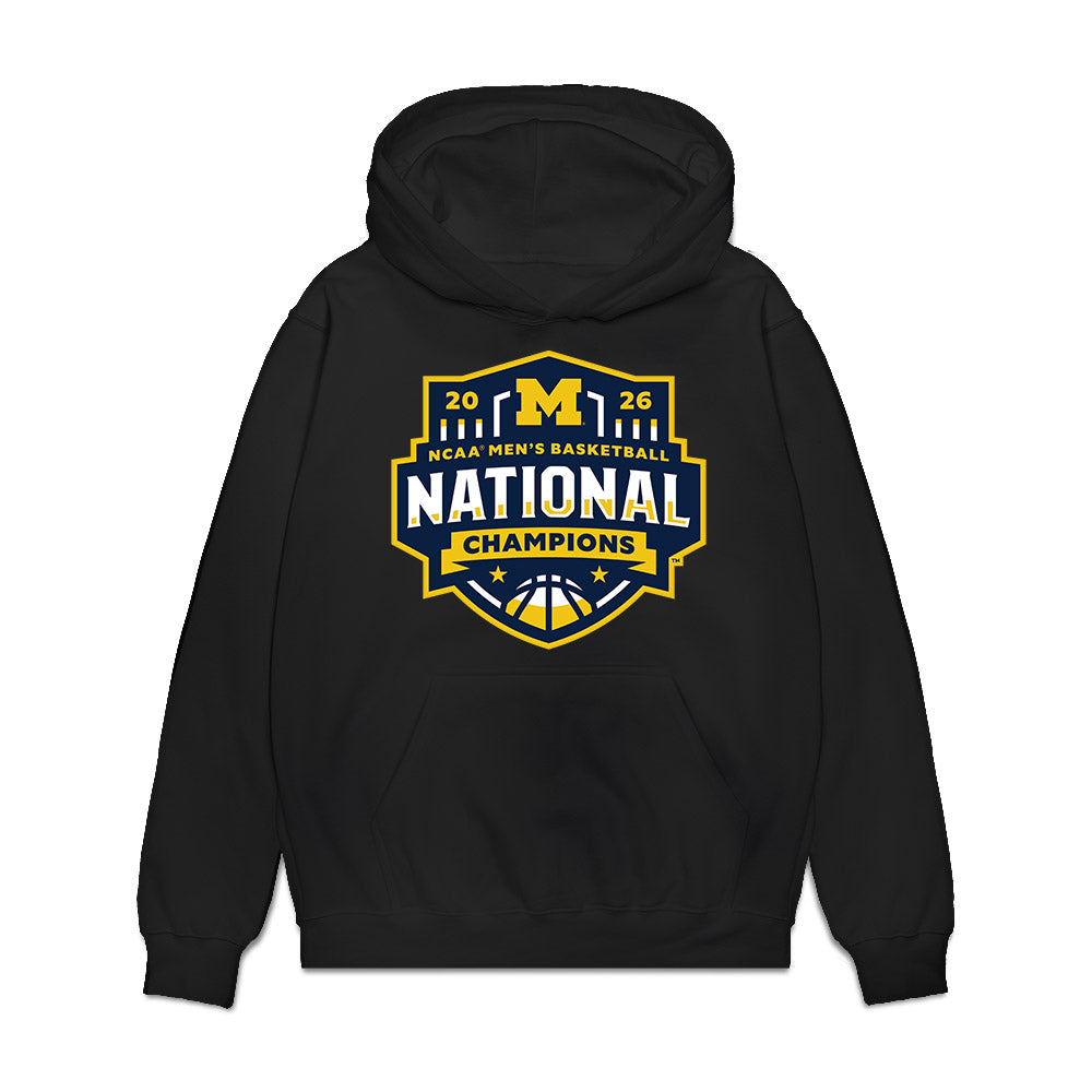 Michigan - NCAA Mens Basketball - National Champions NCAA® March Madness® 2026 Premium Hooded Sweatshirt-0