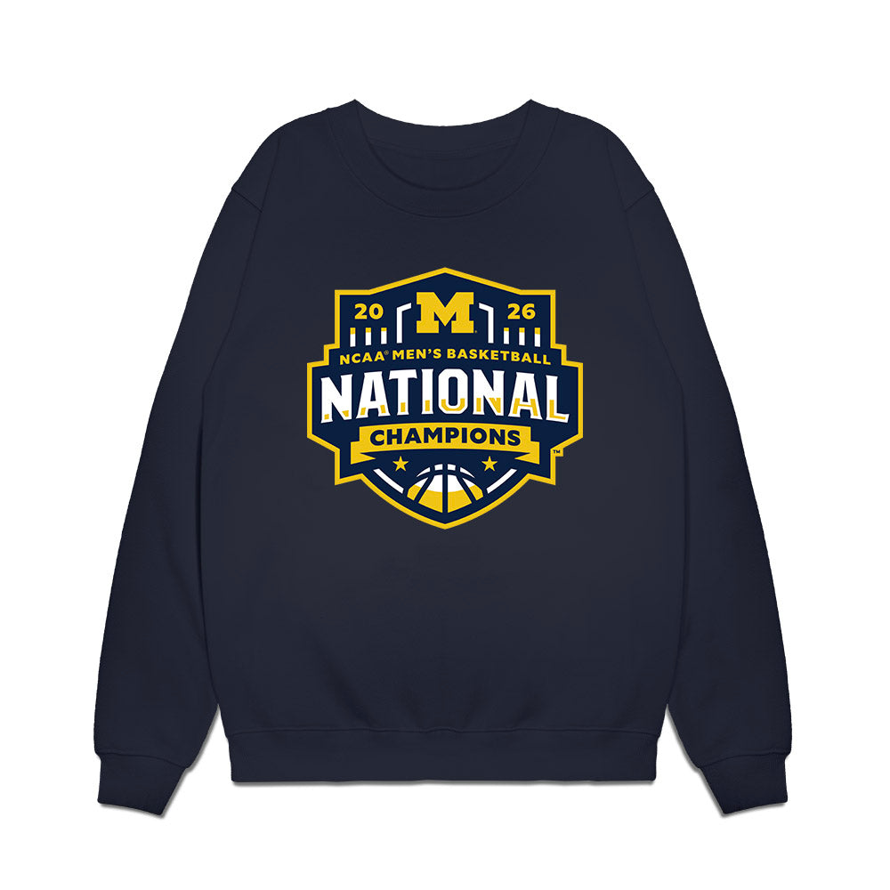 Michigan - NCAA Mens Basketball - National Champions NCAA® March Madness® 2026 Premium Crewneck Sweatshirt-0