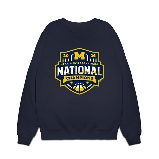 Michigan - NCAA Mens Basketball - National Champions NCAA® March Madness® 2026 Premium Crewneck Sweatshirt-0