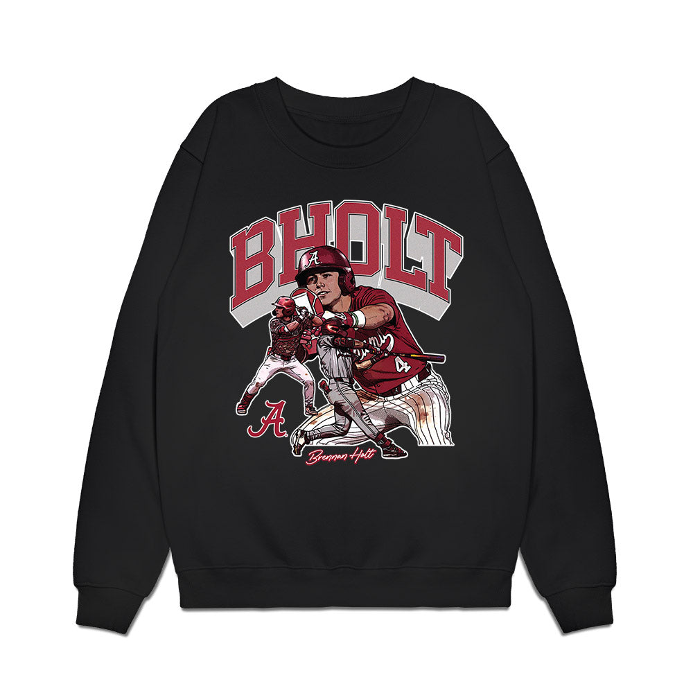 Alabama - NCAA Baseball : Brennan Holt - Caricature Premium Crewneck Sweatshirt-0
