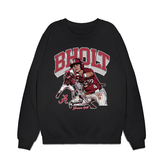 Alabama - NCAA Baseball : Brennan Holt - Caricature Premium Crewneck Sweatshirt-0